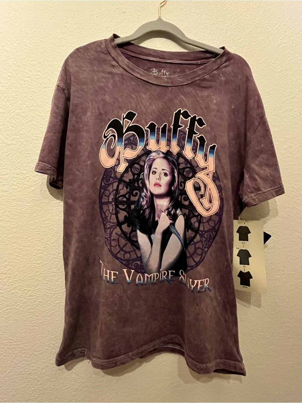 Buff Graphic Tee in Washed Purple with Photo Print